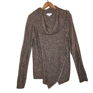 Great Northwest Indigo Sweater NWOT zipper detail scoop neckline XL